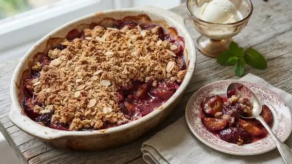 Yazin en hafif tatlilarindan erikli crumble tarifi tJKlA7mG